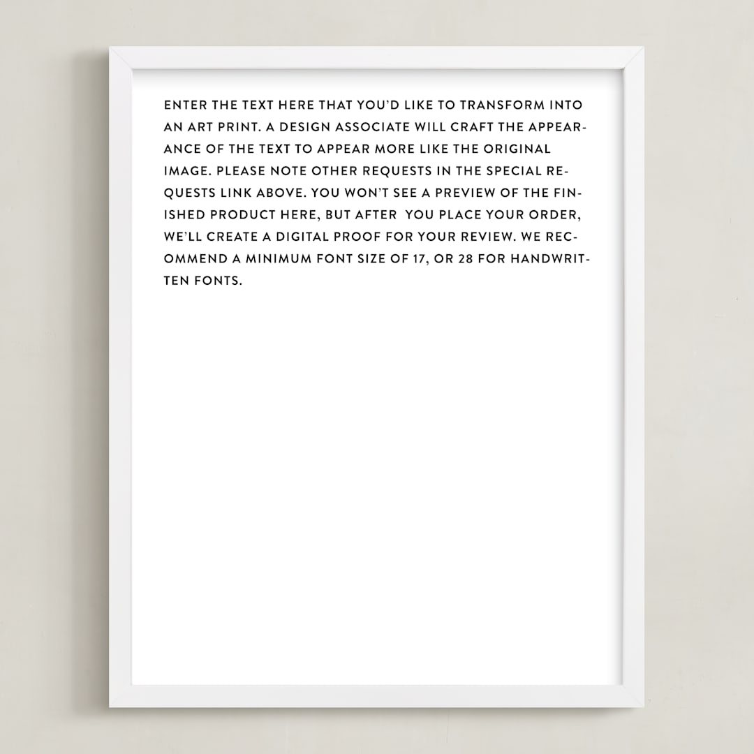 "Custom Quotes" - Custom Print in Noir by Minted - Framed
