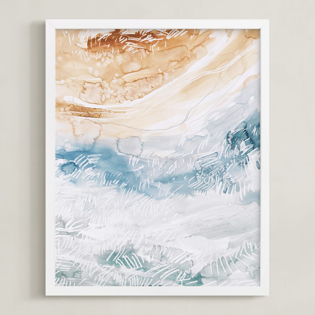 "Sediment No 1" - Art Print in Beige by Kelly Ventura - Framed