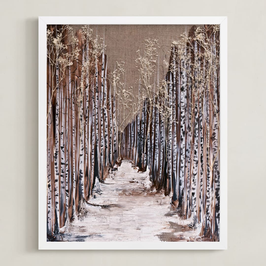 "Aspen Grove" - Art Print in Birch White by Emily Magone - Framed