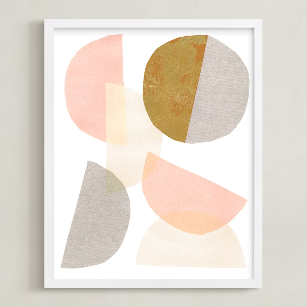 "Shifting" - Art Print in Blush by Kelly Nasuta - Framed