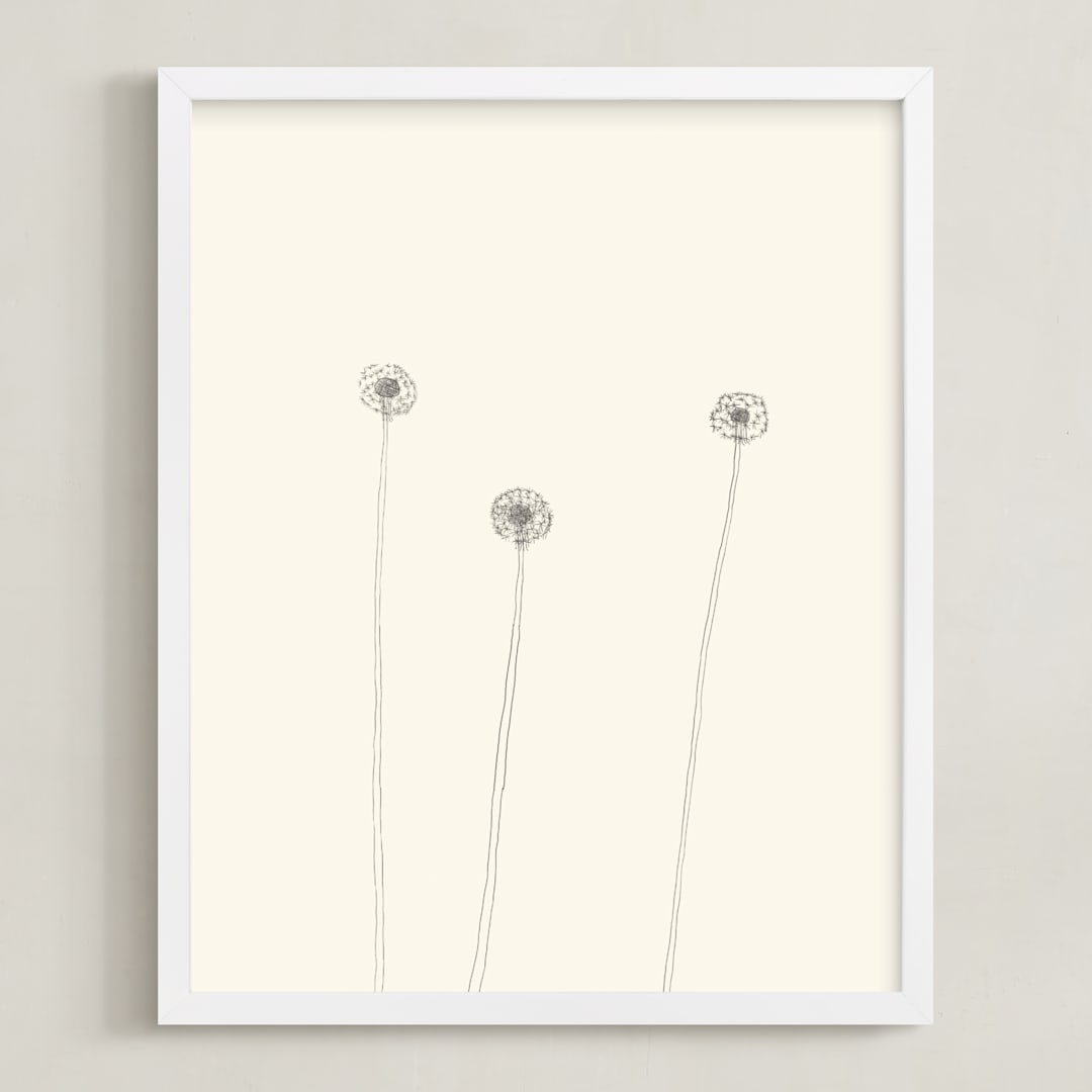 "Dandelions" - Art Print in Ivory by Jorey Hurley - Framed