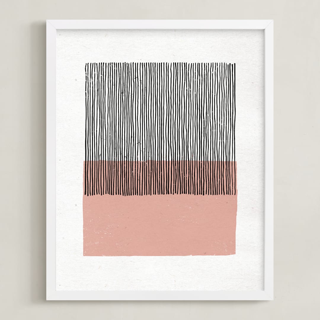 "Color Streak" - Art Print in Dusty Rose by Kiersten Garner - Framed
