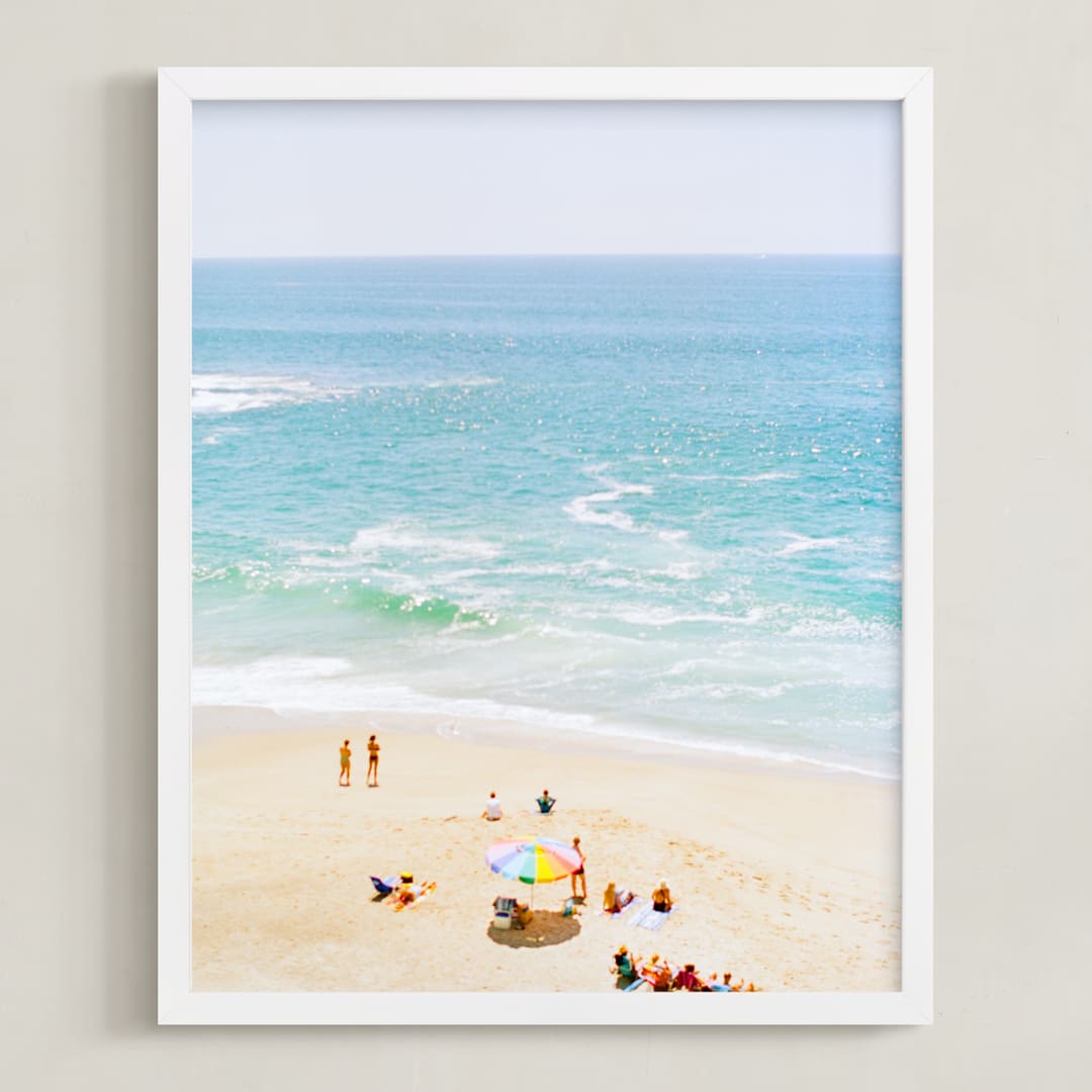 "Laguna Beach 2" - Art Print in Lagoon by Jennifer Lawrence - Framed