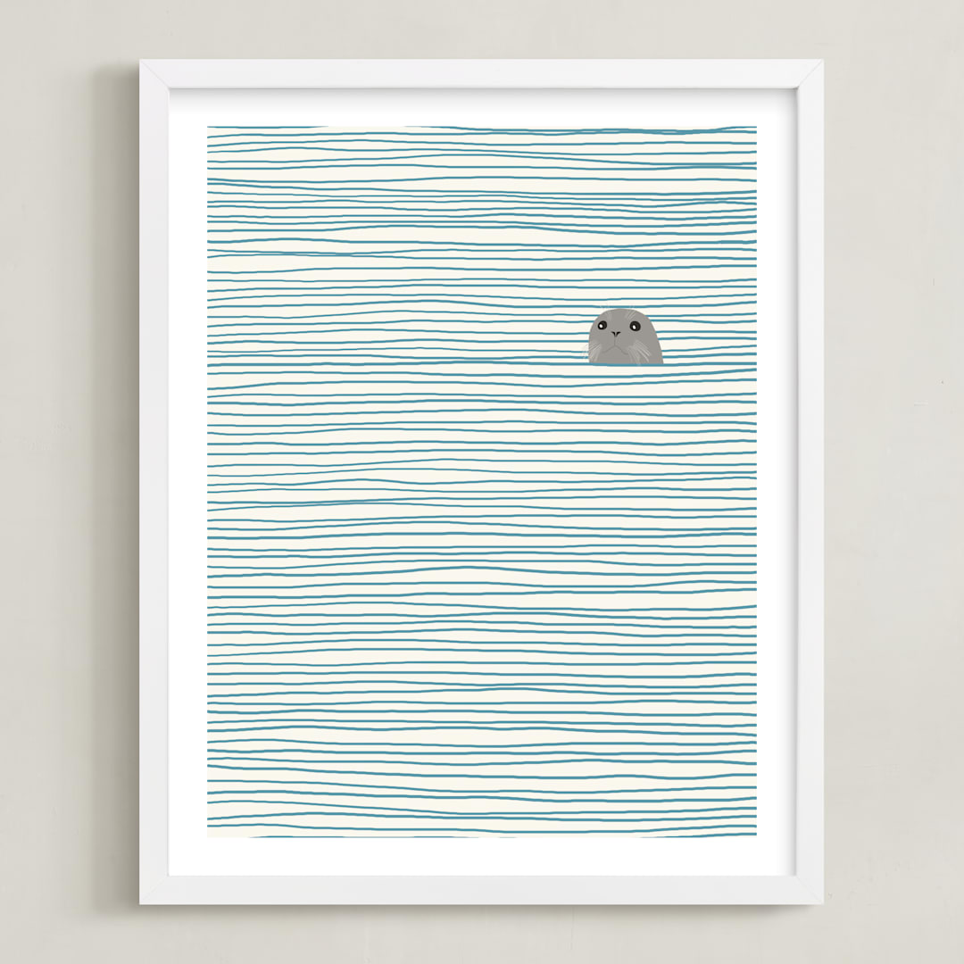 "Seal" - Art Print in white background by Jorey Hurley - Framed