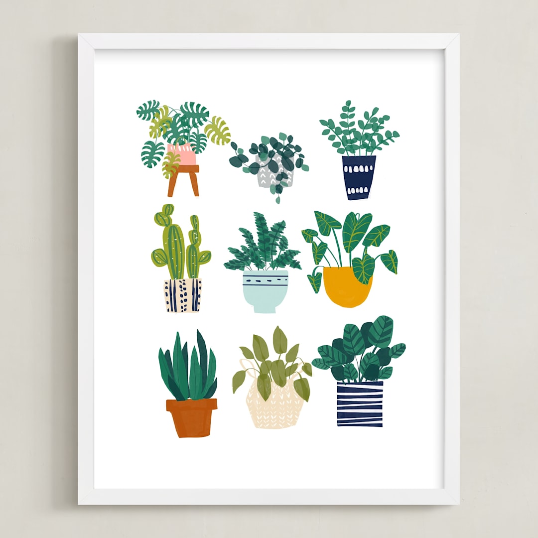 "Planted" - Art Print in Fresh white by Afton Harding - Framed
