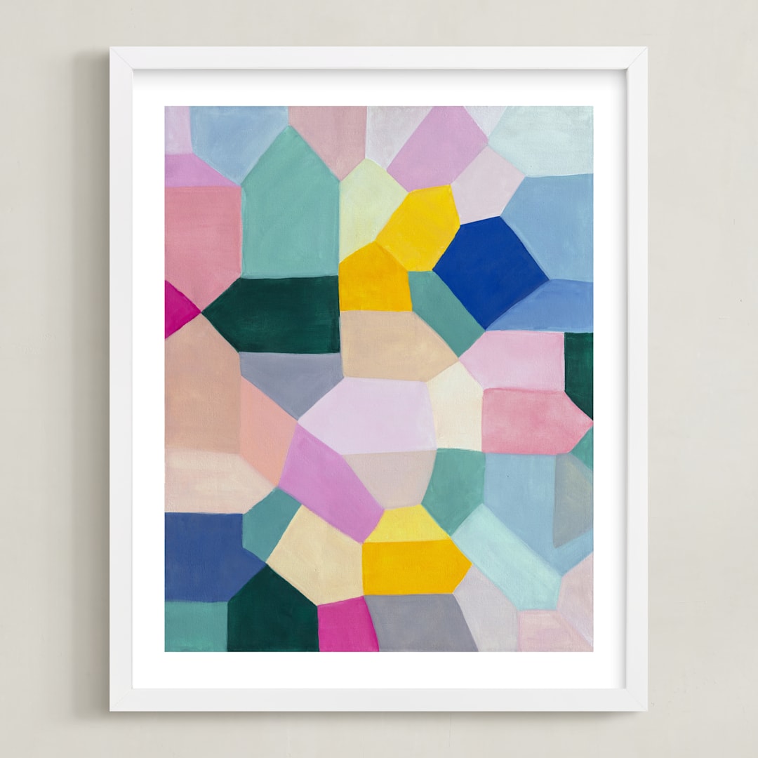 "Safe as houses" - Art Print in peach by raven erebus - Framed
