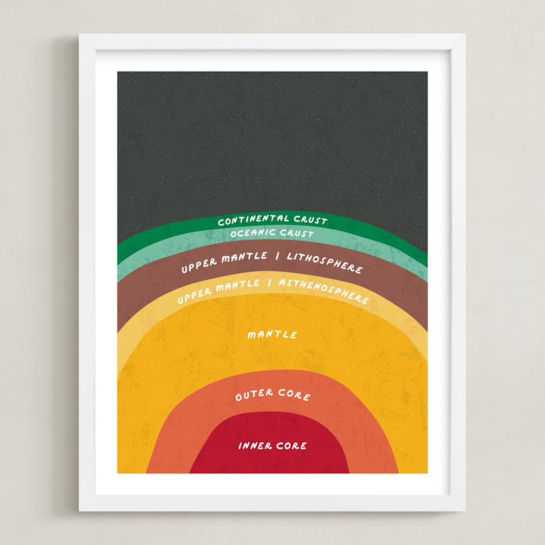 "The Earth" - Art Print in Magma by Erica Krystek - Framed