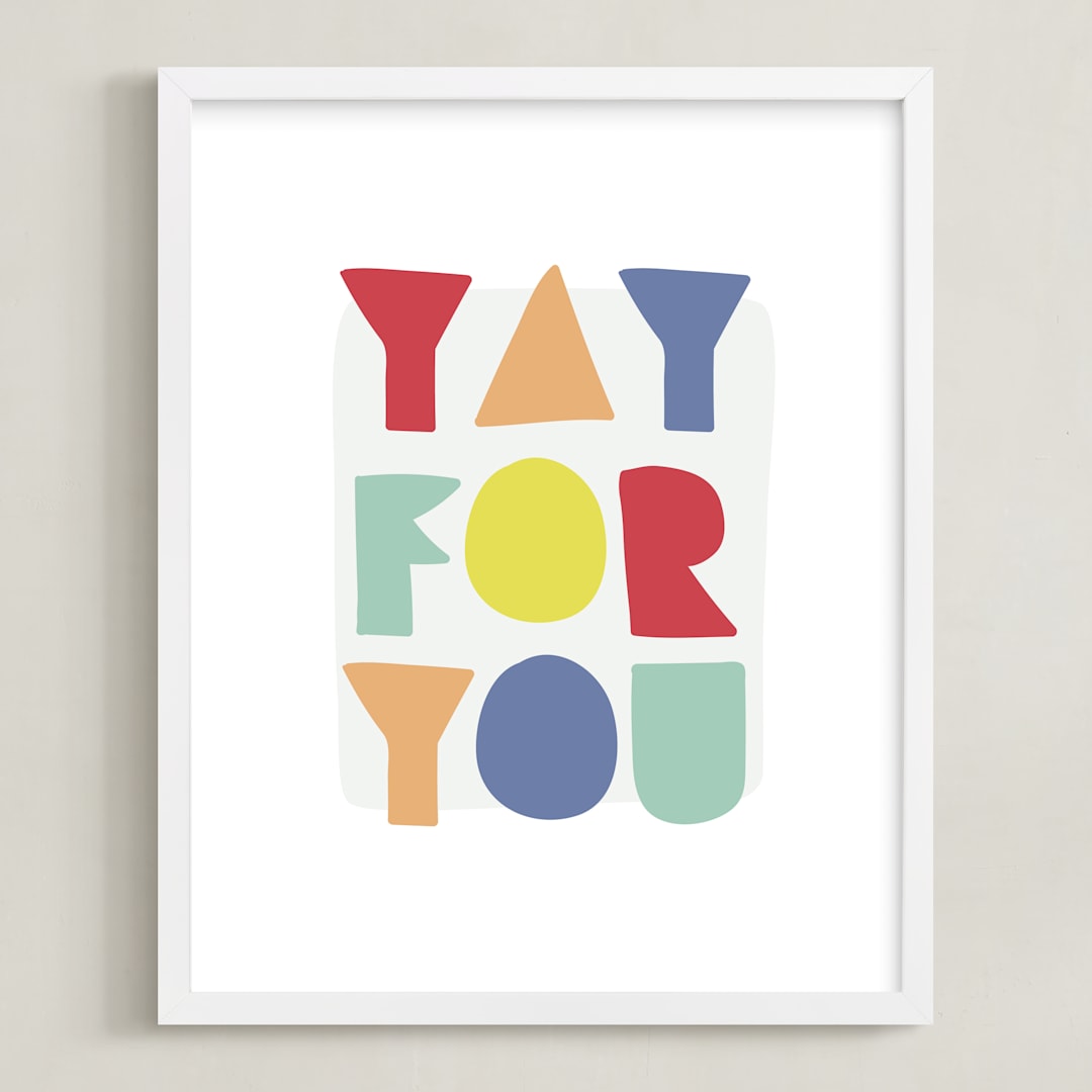 "yay for you" - Art Print in carnival by Lea Delaveris - Framed