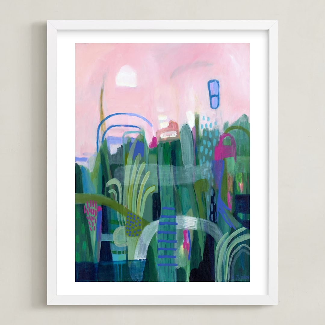 "Feel So Fine" - Art Print in Emerald Green by Sarina Diakos - Framed