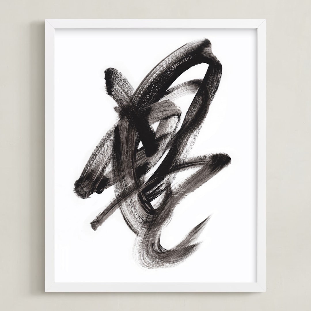 "Piezo" - Art Print in Black by Misty Hughes - Framed