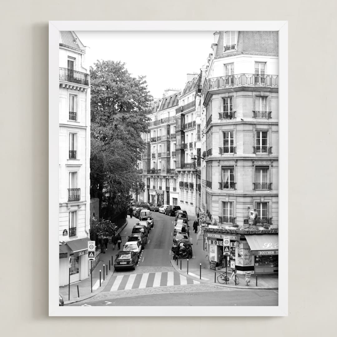 "Rue" - Art Print in Paris White by Krissy Bengtson - Framed