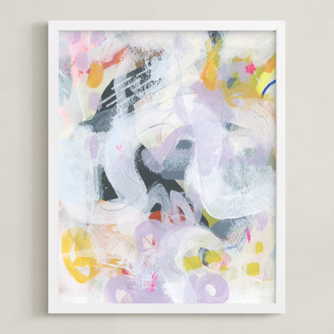"Clouded Path 4" - Art Print in Gentle Lilac by Eunmee Studio - Framed