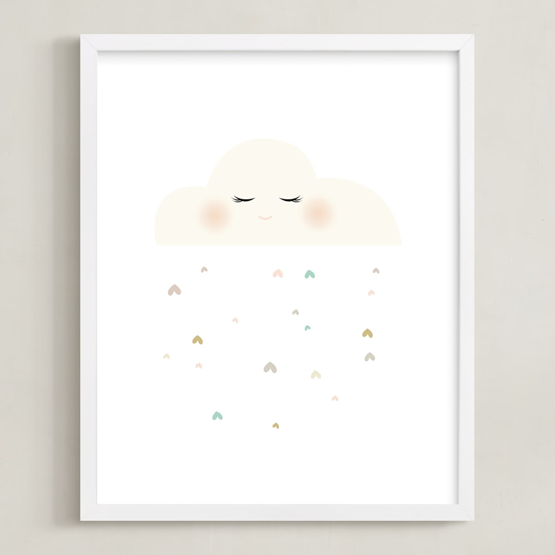 "Miss Cloud" - Art Print in Cotton by fatfatin - Framed
