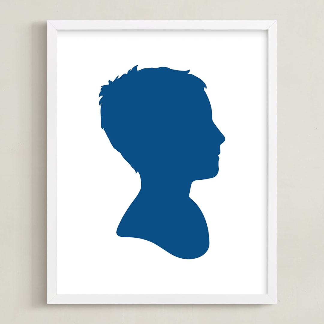 "Silhouette: Custom Print with Text" - Custom Print in Blueberry by Minted - Framed