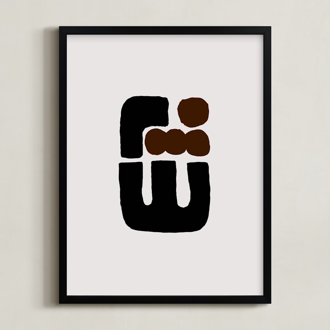 "Bold Floral I" - Art Print in Onyx by Iveta Angelova - Framed