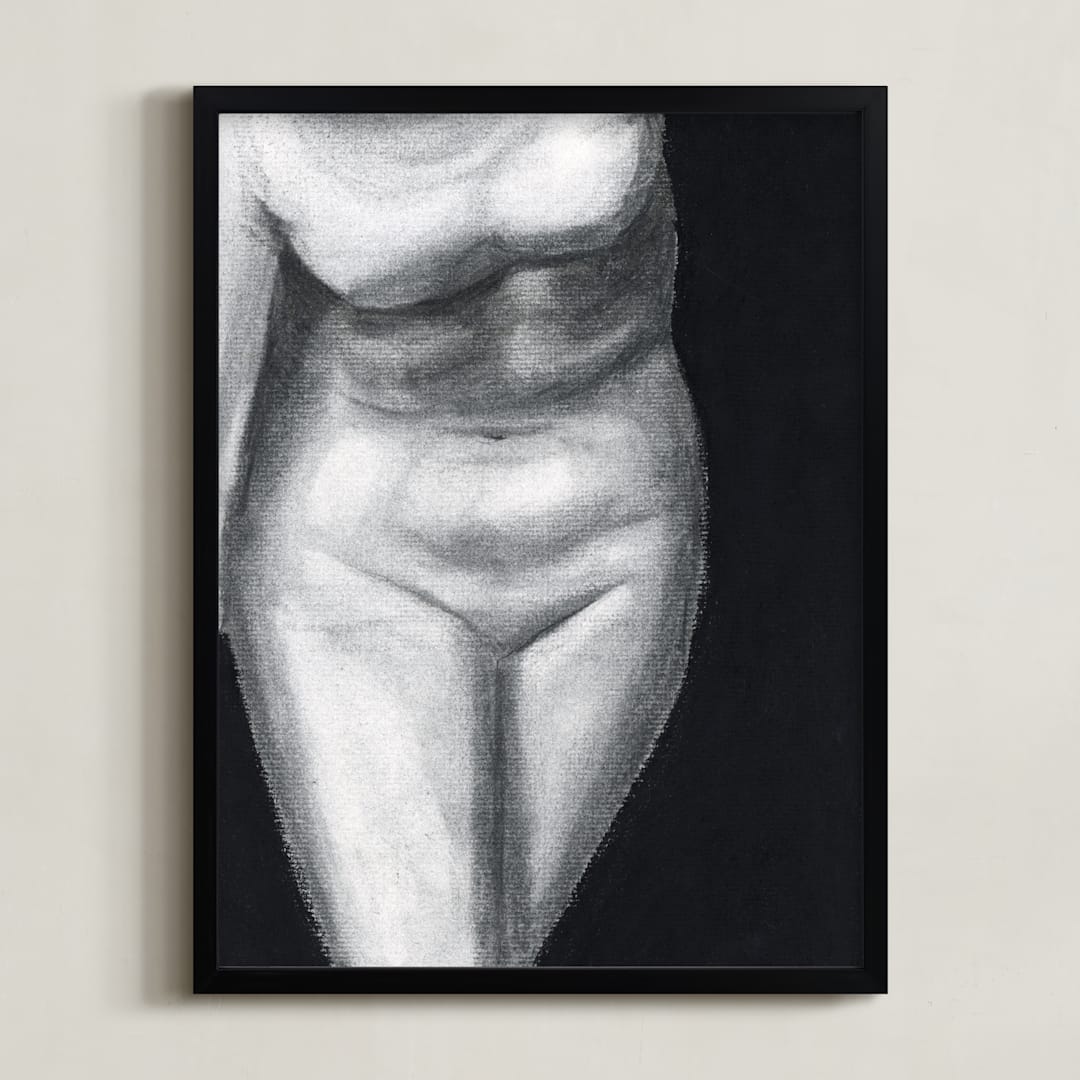 "Undefined" - Art Print in charcoal by Lindsay Megahed - Framed
