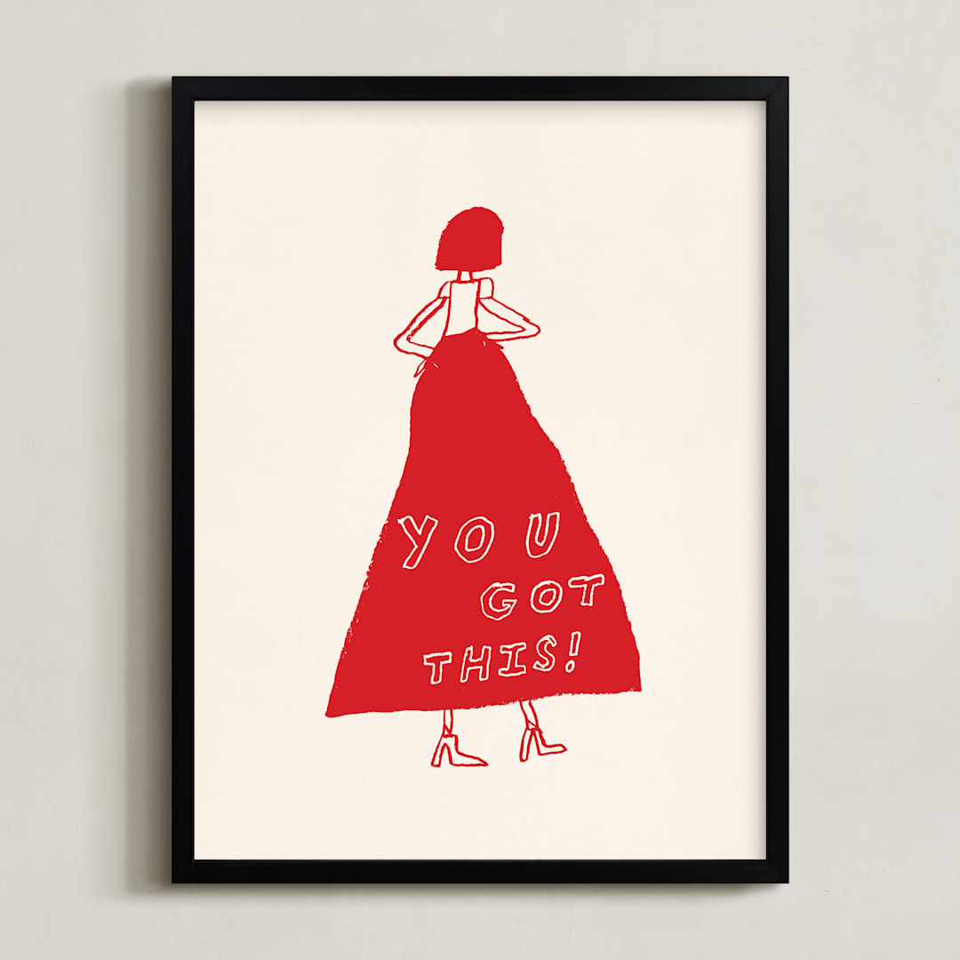 "You Got This" - Art Print in Power Red by Elliot Stokes - Framed