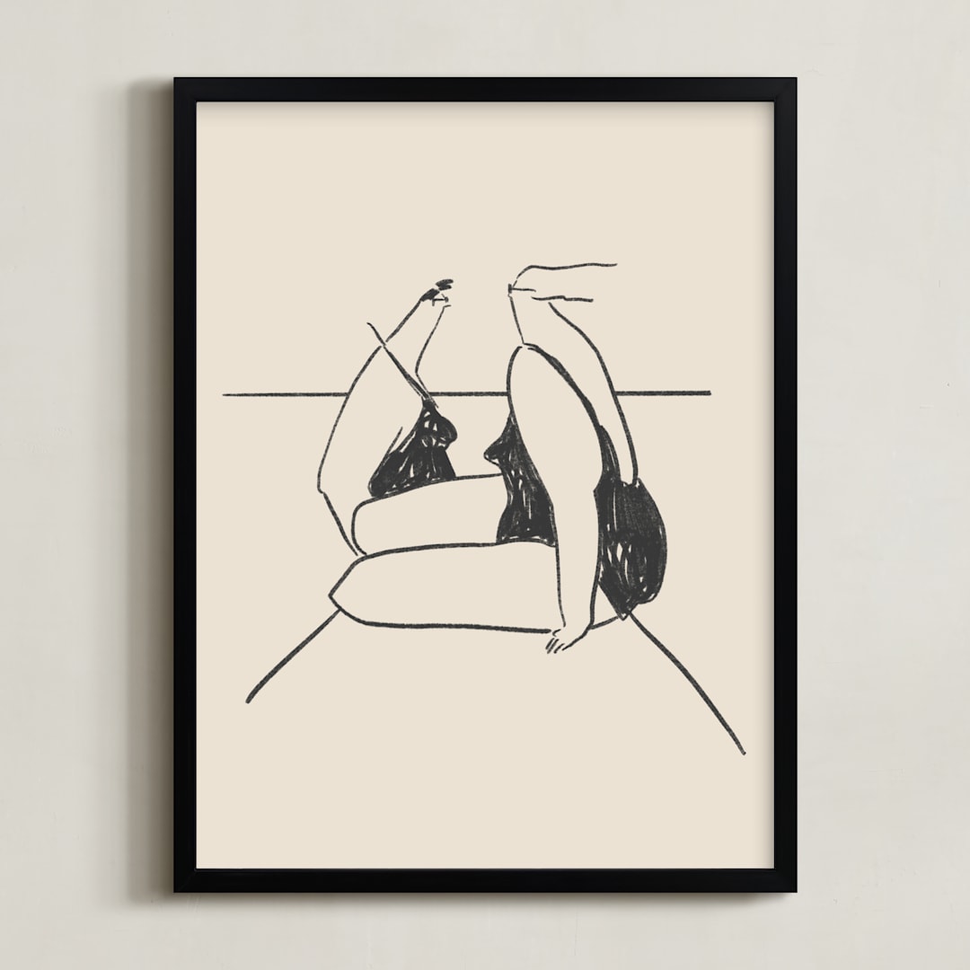 "Diving Board" - Art Print in Ivory by Katie Spak - Framed