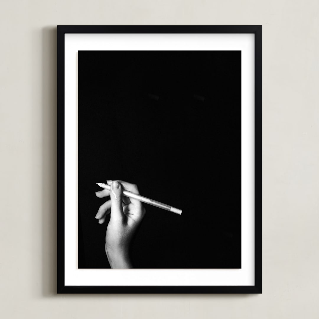 "Create II" - Art Print in Black Ink by Kaitie Bryant - Framed