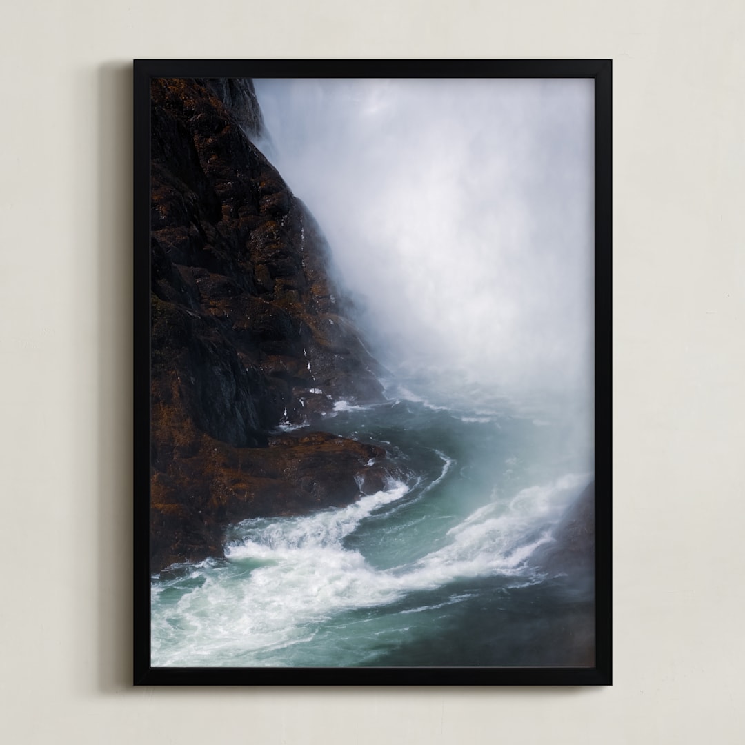 "Emerald Mist" - Art Print in Emerald Blue by KIMBERLY SMITH - Framed