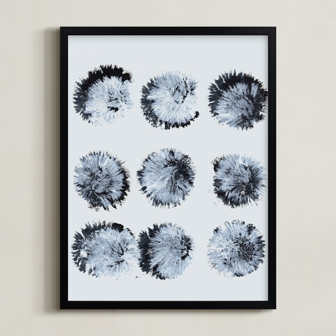 "they hold the snow" - Art Print in Ice by bari wieselman schulman - Framed