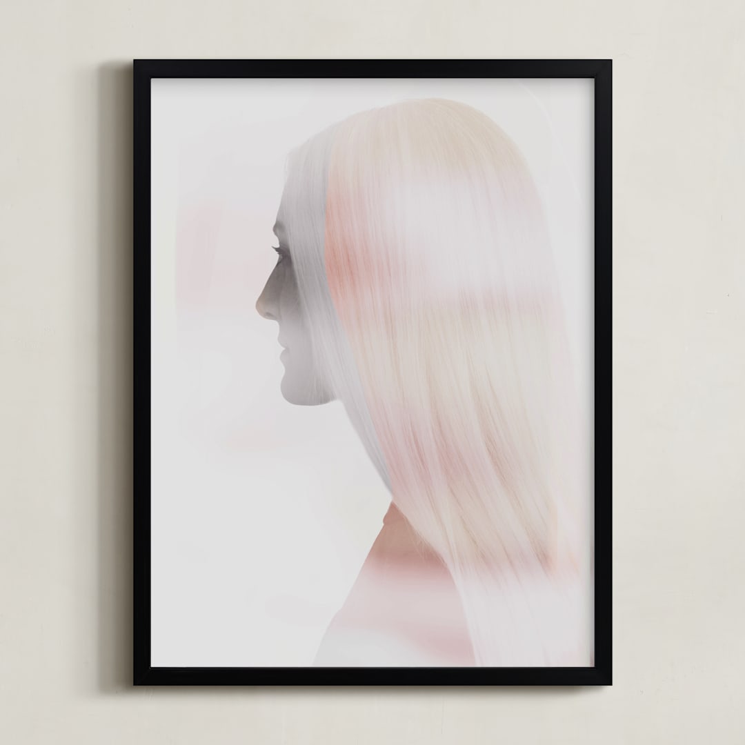 "portrait of a lady" - Art Print in fallow by Maja Cunningham - Framed