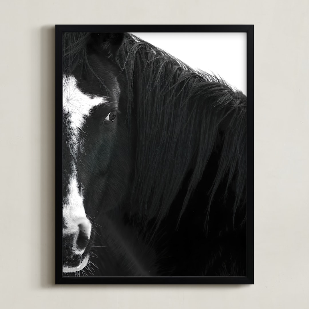 "Believe" - Art Print in Deep Black by Leslie Le Coq - Framed