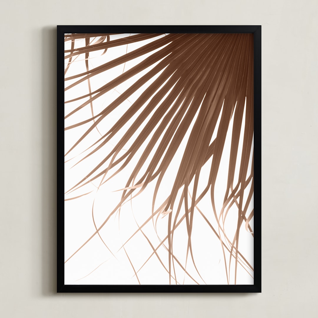 "Leaves in the wind 2" - Art Print in Marsala by Eliane Lamb - Framed