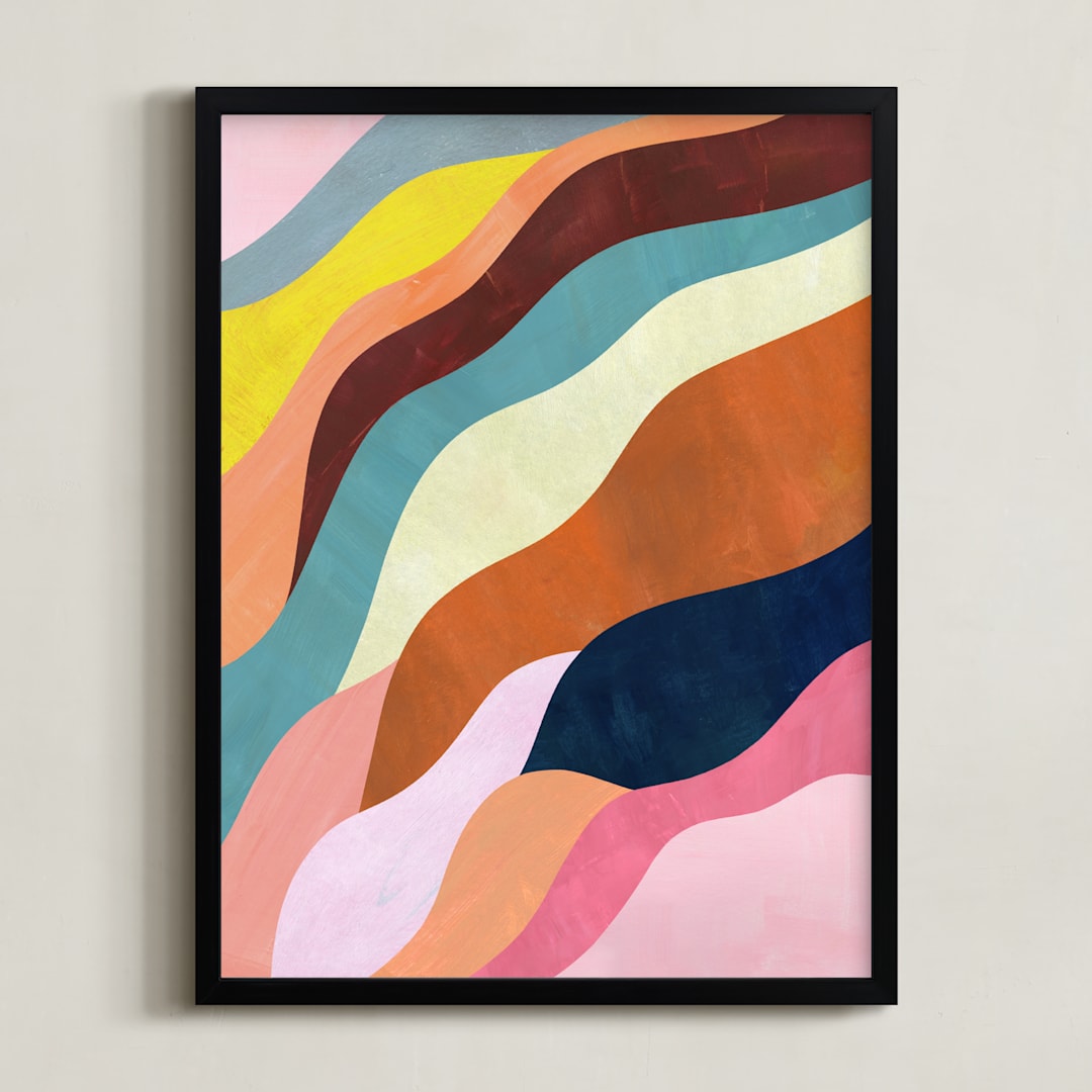 "Natural Fluctuation II" - Art Print in Dusty Rose by melanie mikecz - Framed