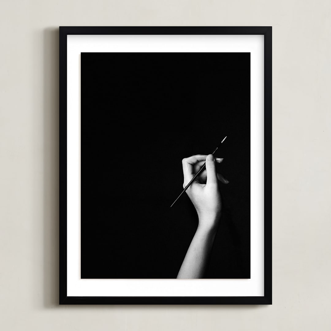 "Create I" - Art Print in Black Ink by Kaitie Bryant - Framed