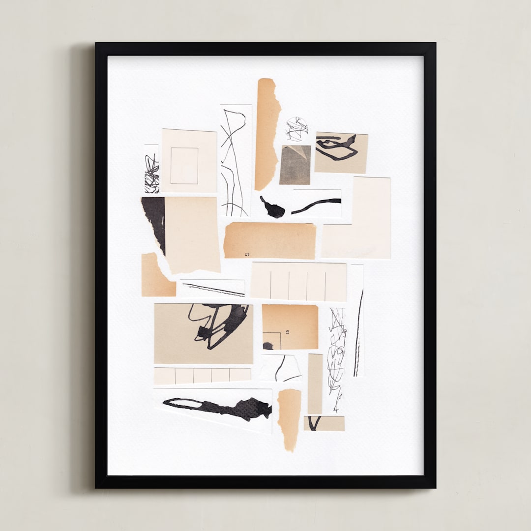 "Organized Chaos" - Art Print in Sand Beige by Alisa Galitsyna - Framed