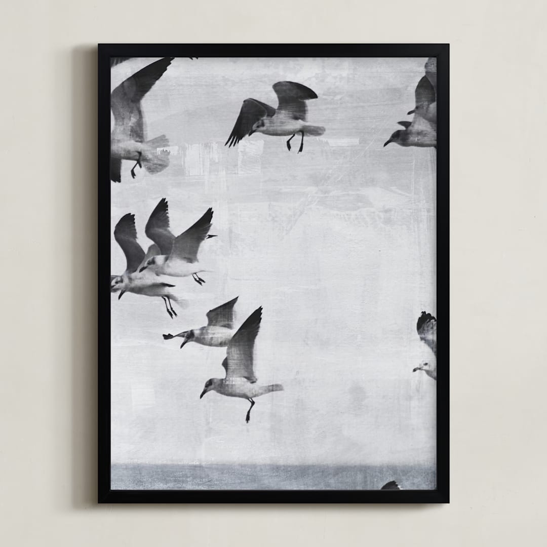 "In flight." - Art Print in Cloudy by Dawn Smith - Framed