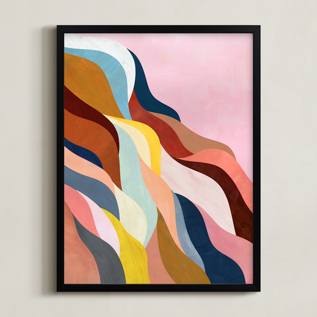 "Natural Fluctuation I" - Art Print in Dusty Rose by melanie mikecz - Framed