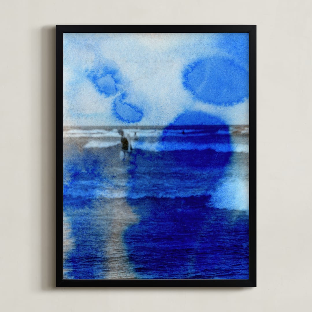 "deep blue I" - Art Print in Cobalt by Sumak Studio - Framed