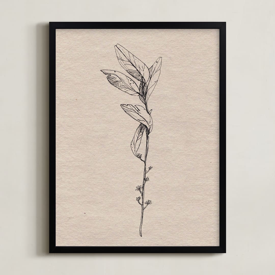 "Dancing Branches" - Art Print in Brown Paper by Andrea Rose - Framed