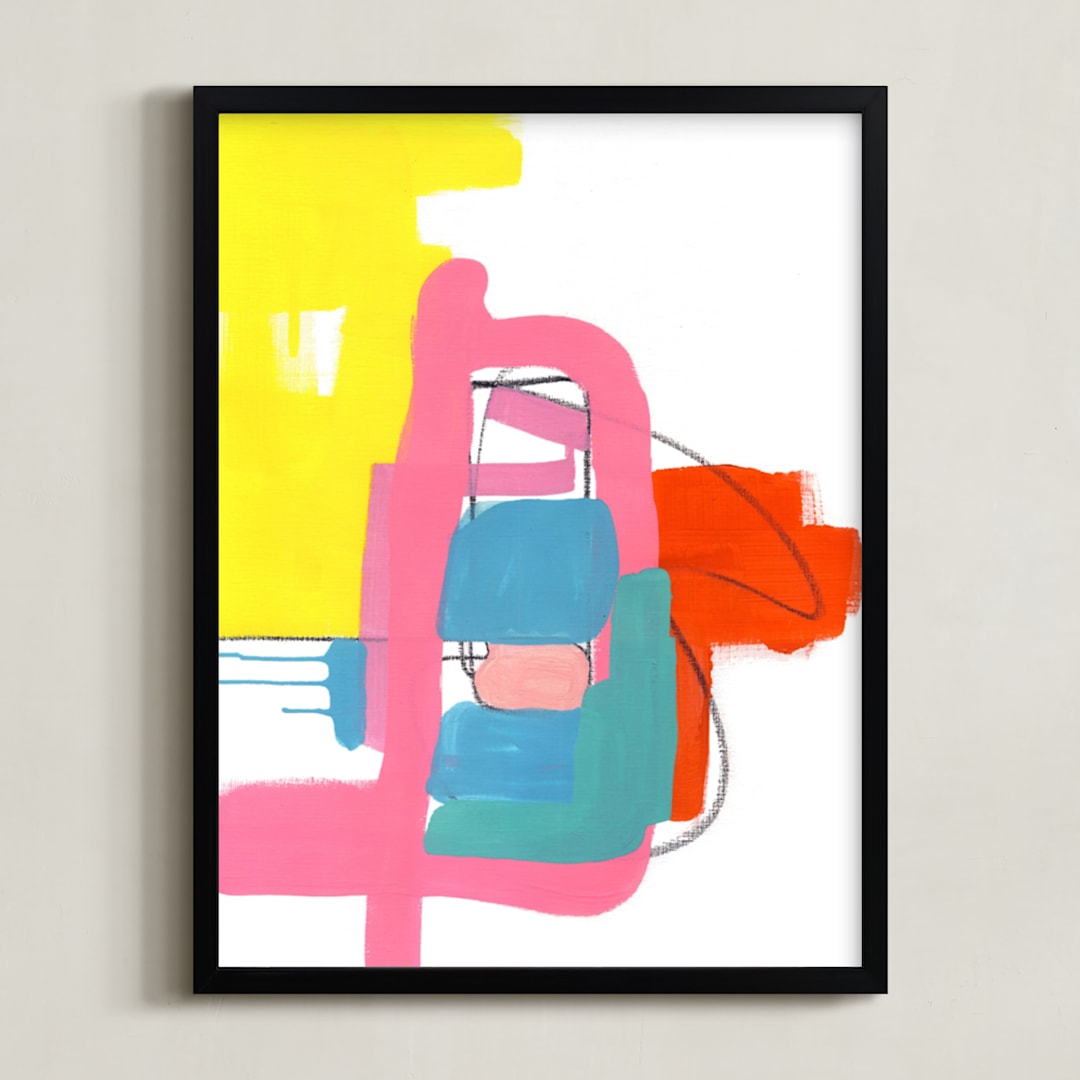 "Composition 2" - Art Print in Electric Cotton Candy by Jaime Derringer - Framed