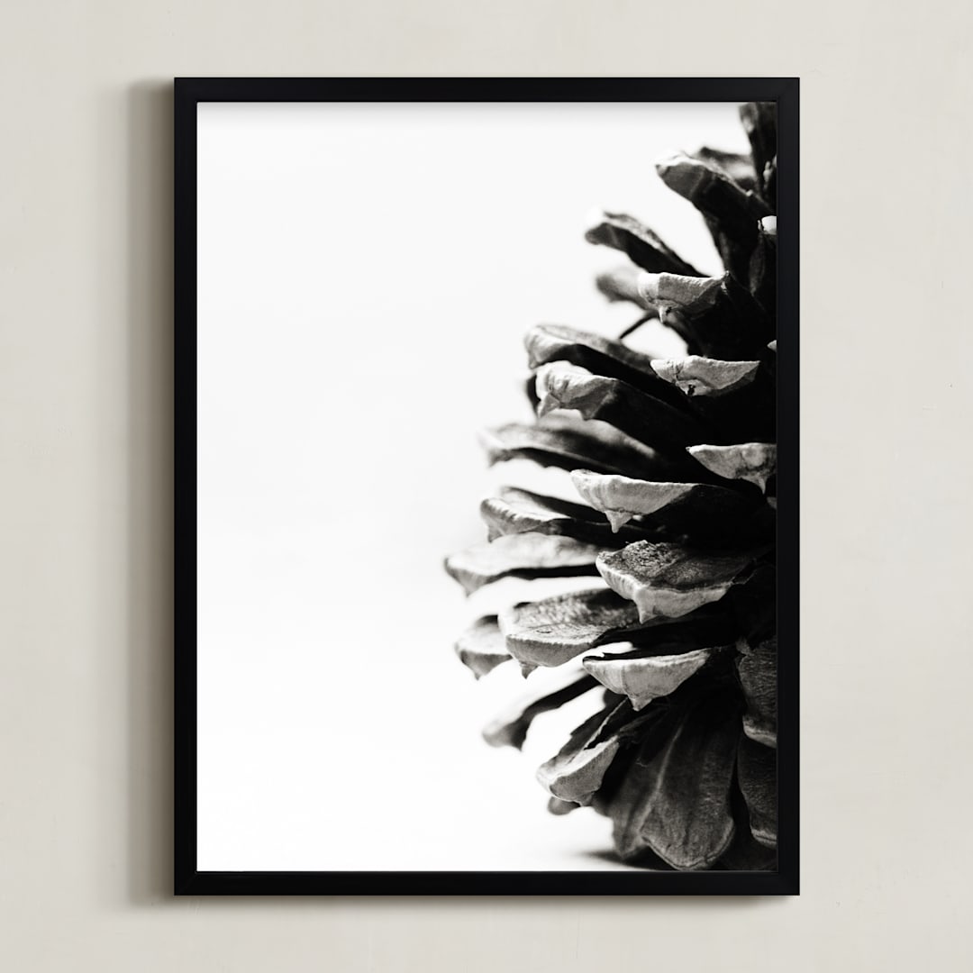 "Pine Cone" - Art Print in grey by Alexis Arnold - Framed