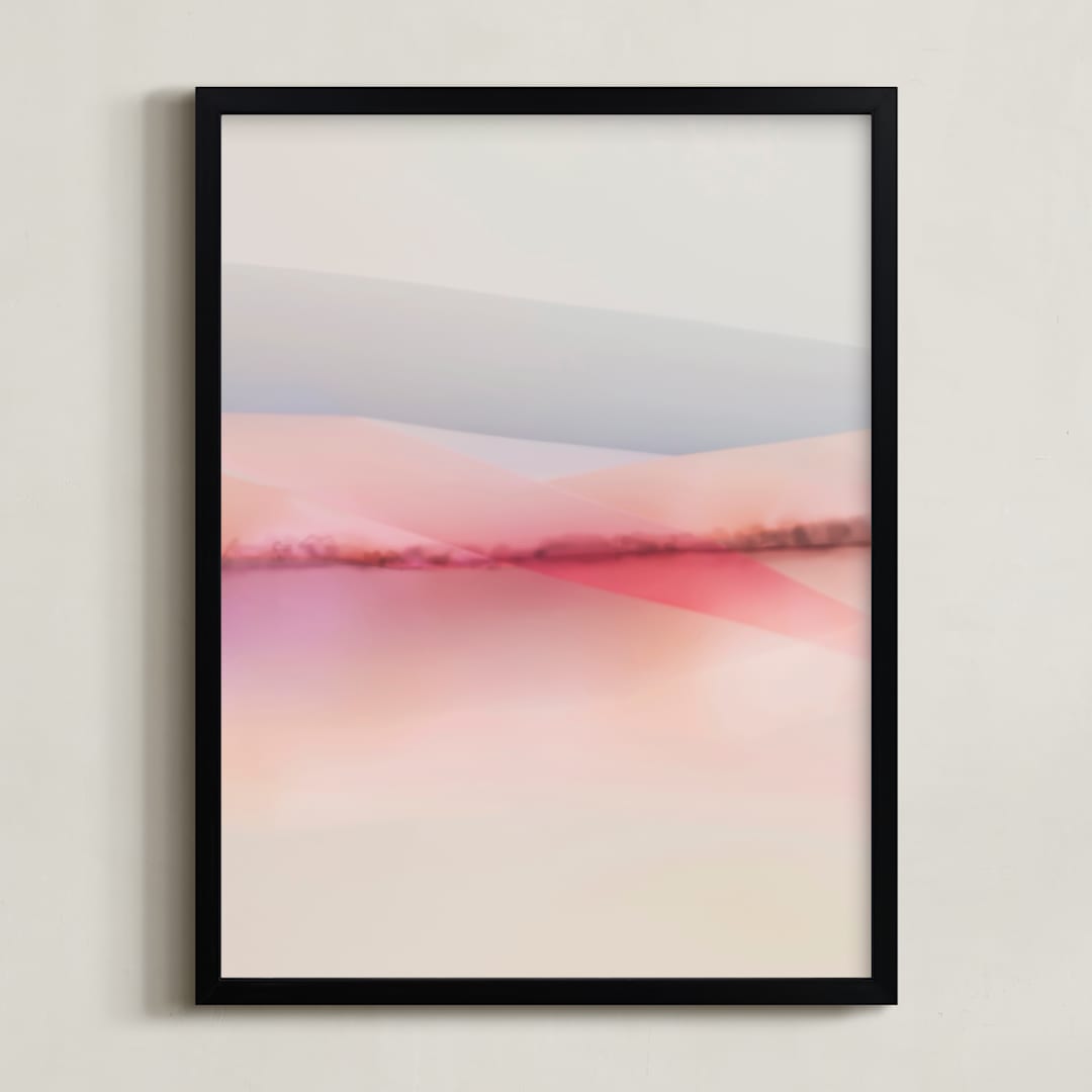 "Sailors Delight" - Art Print in Pink Skies by Karen Kardatzke - Framed