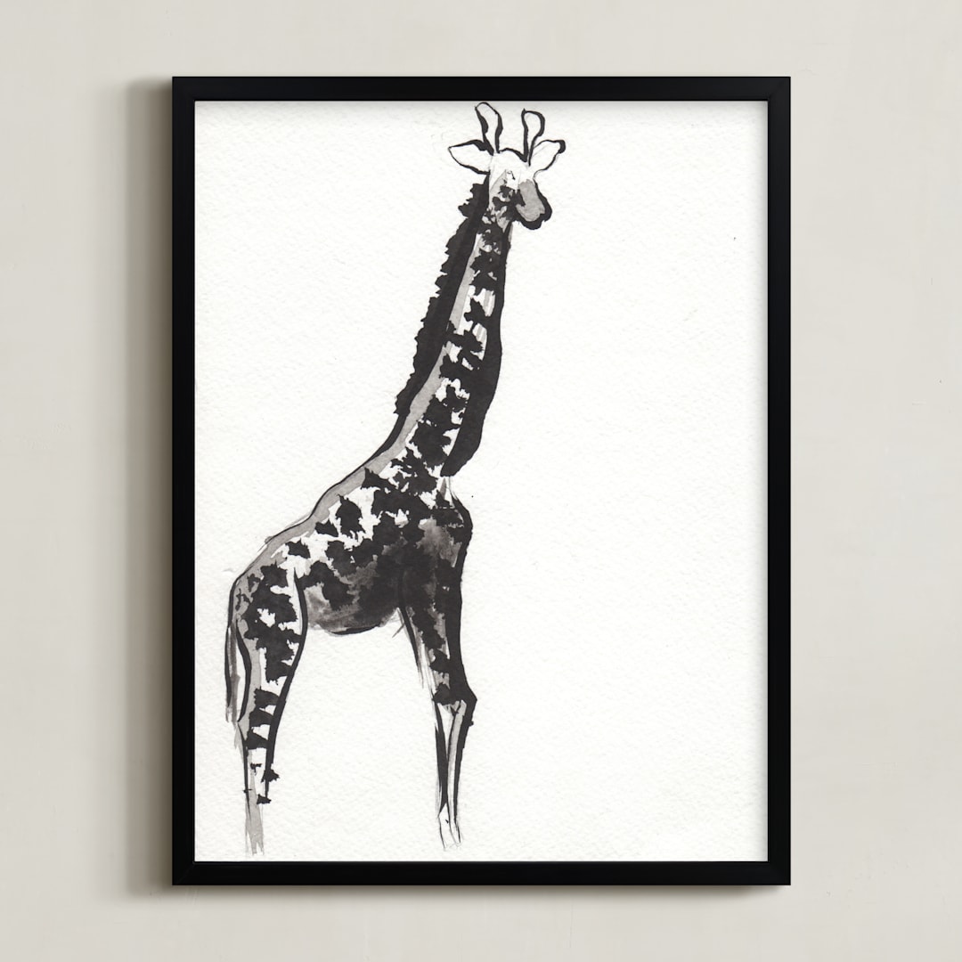 "Simply Curious" - Art Print in Black by Shawni Hogan - Framed