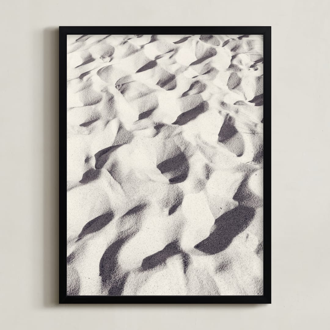 "Sand Wave" - Art Print in warm grey by Qing Ji - Framed