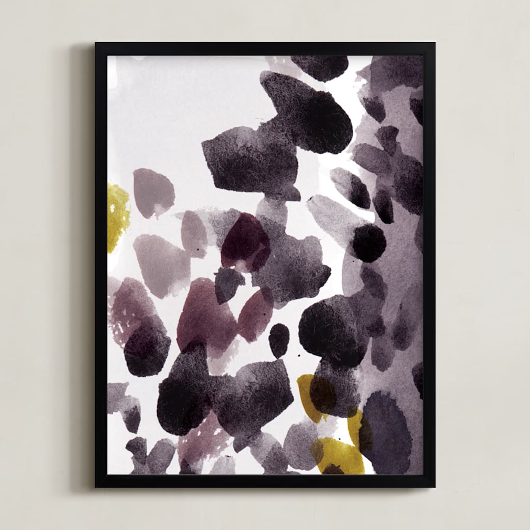 "Mineral" - Art Print in Deep Plum by Kelly Ventura - Framed