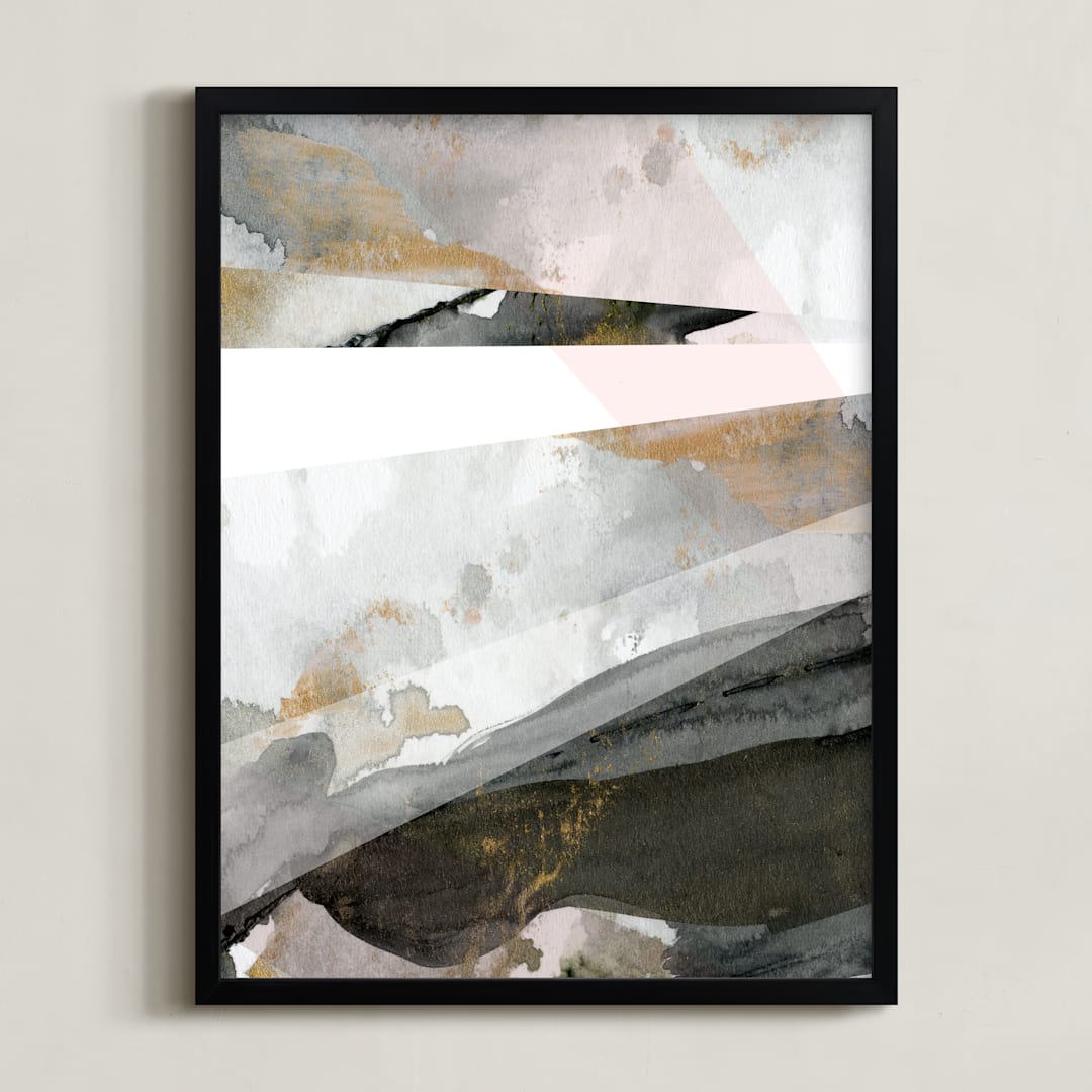 "Earthen" - Art Print in Straw by Melanie Severin - Framed