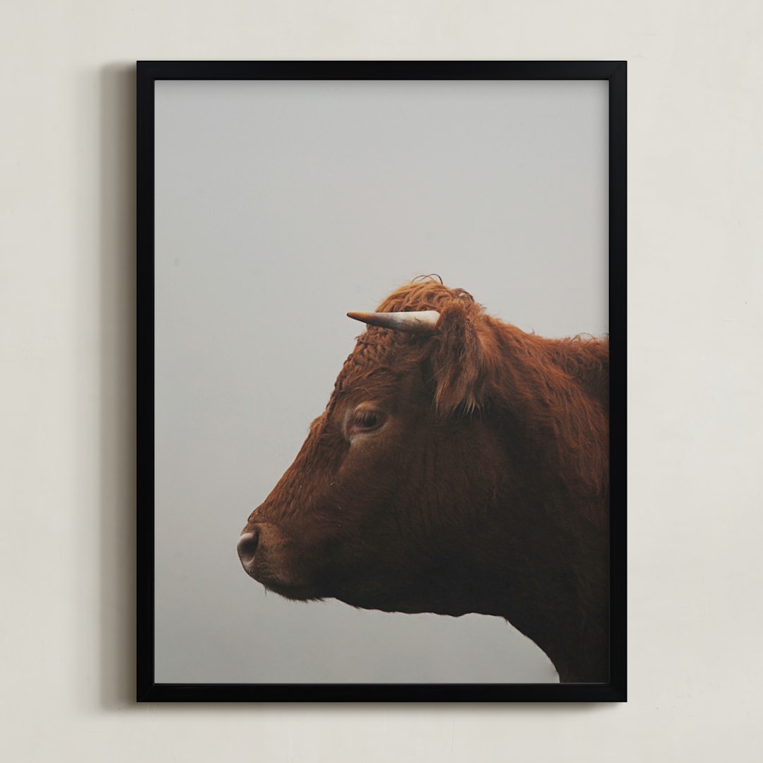 "Isla" - Art Print in Moody Grey by Amy Carroll - Framed