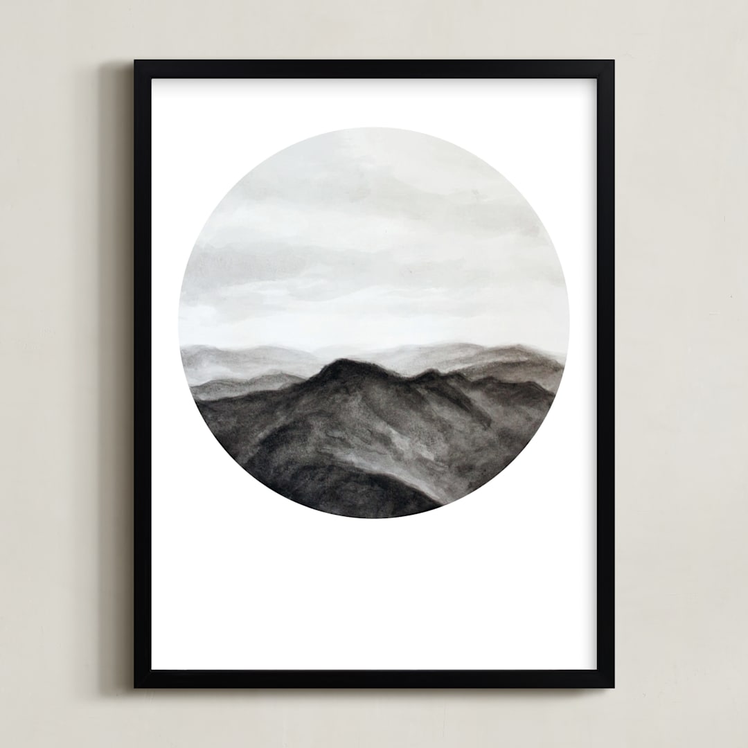 "Looking Forward" - Art Print in Charcoal by Hannah Perrine Mode - Framed