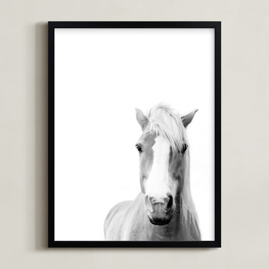 "Presence" - Art Print in Black and White by Debra Butler - Framed