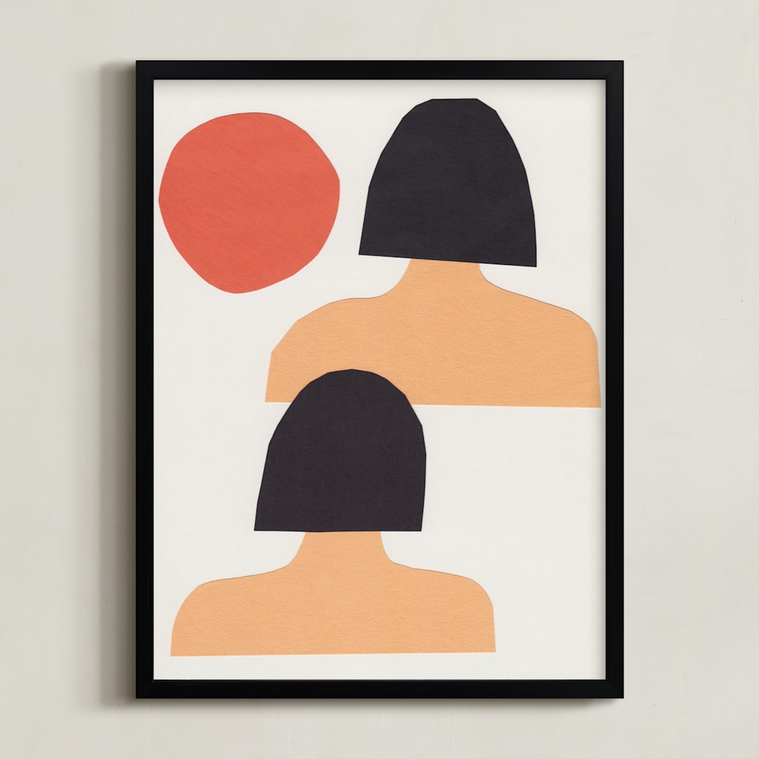 "Two Sisters" - Art Print in Summer sun orange by Elliot Stokes - Framed