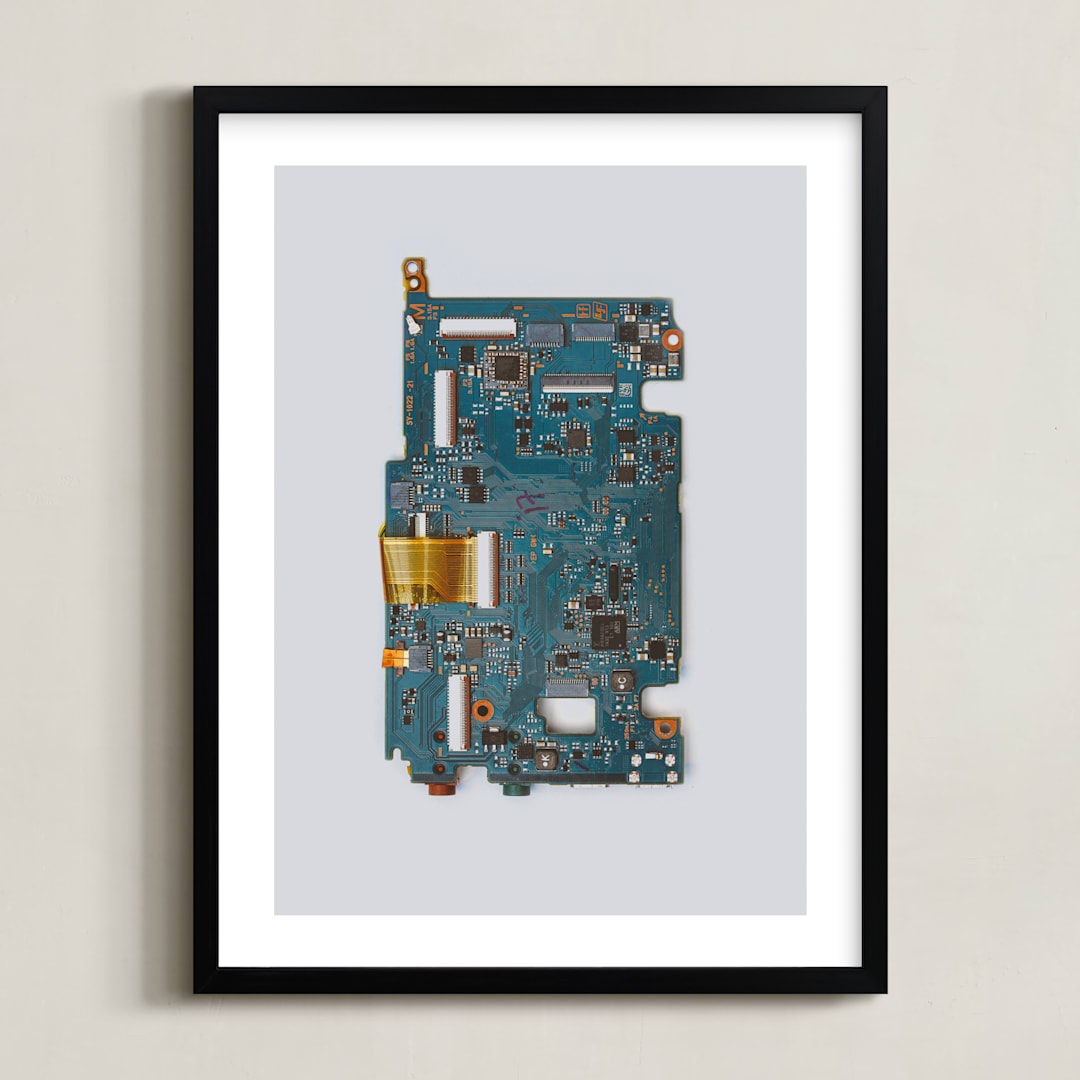 "Circuit Board" - Art Print in electicity by Kamala Nahas - Framed