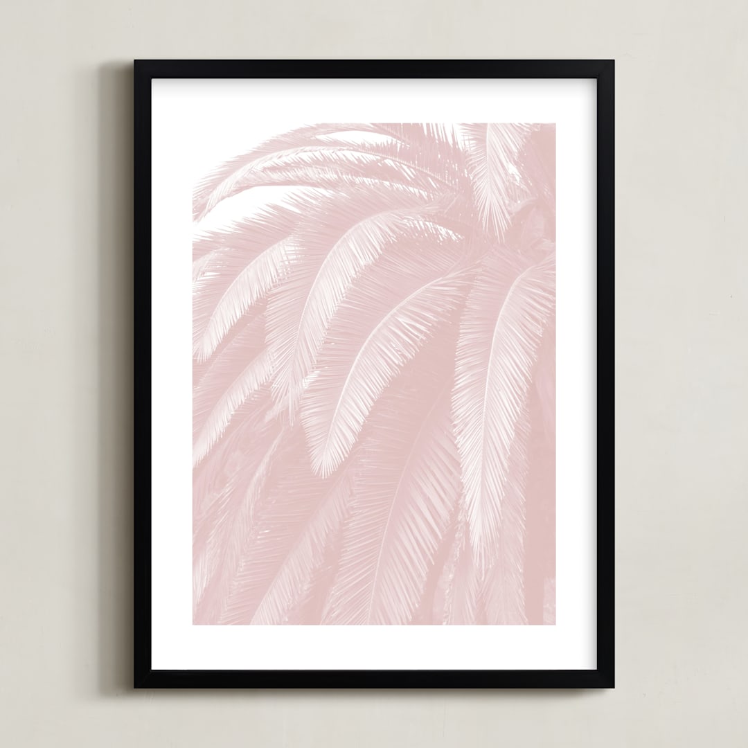 "Soft Palm Top" - Art Print in blush pink by Owl and Toad - Framed