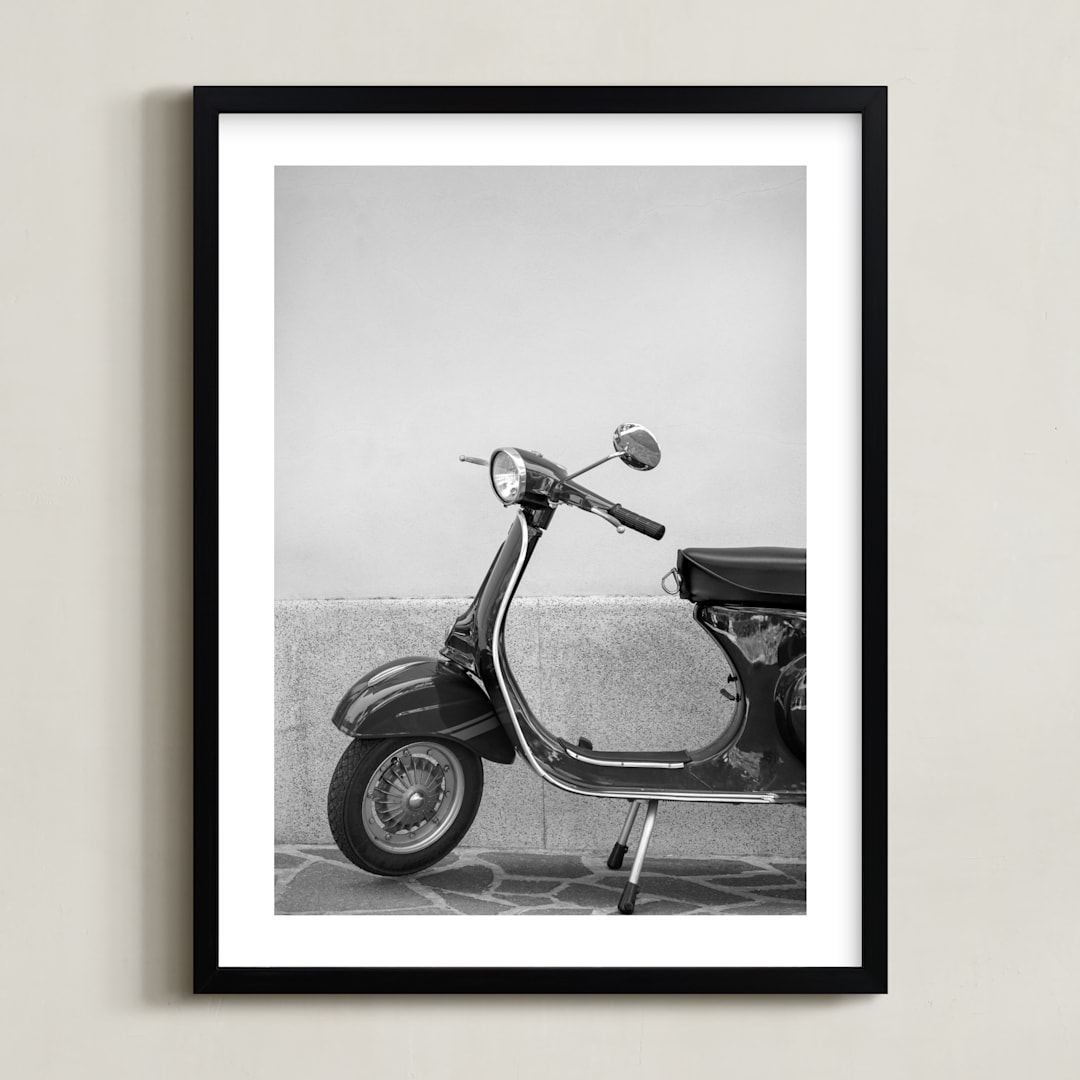 "Ciao" - Art Print in Charcoal Black by Tania Medeiros - Framed