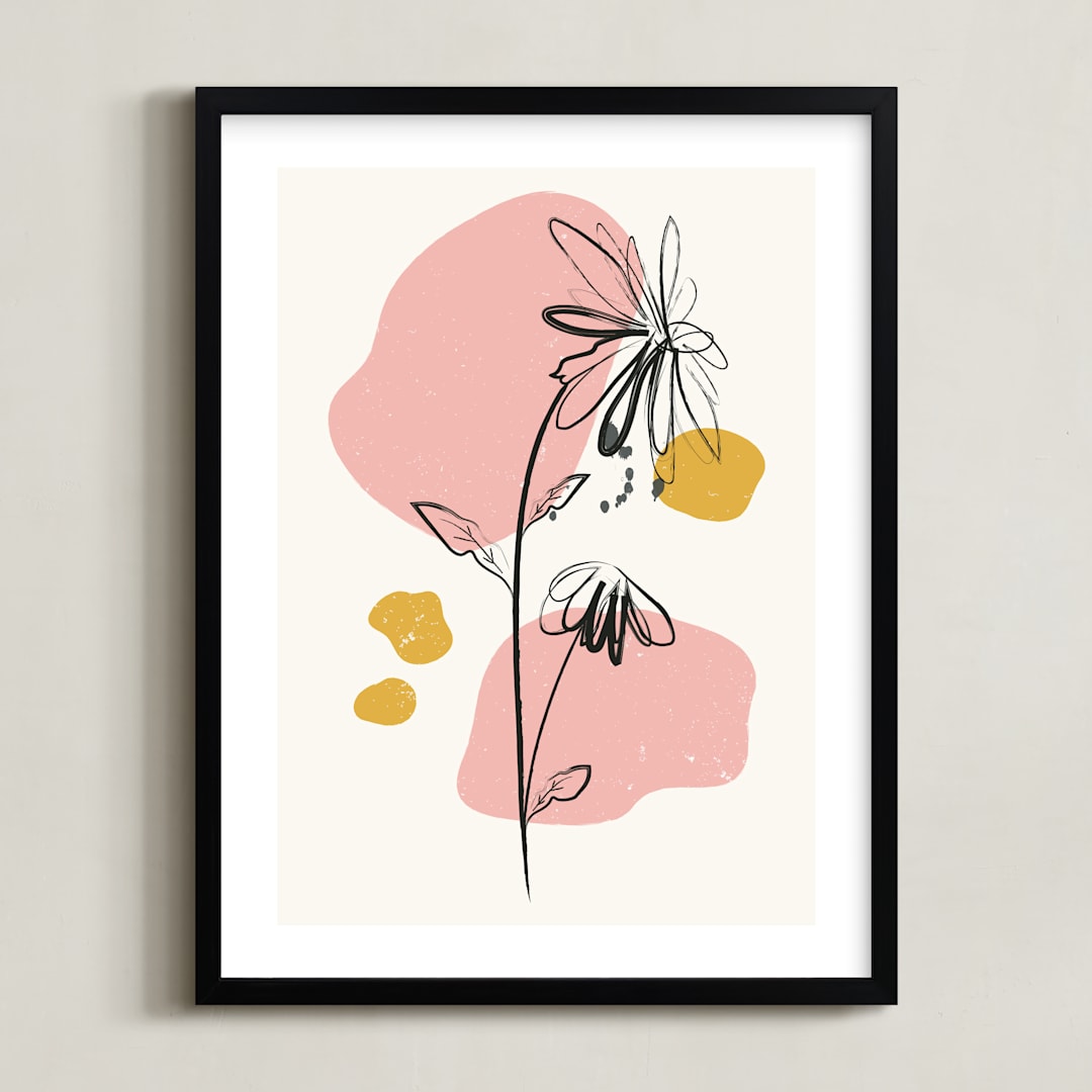 "Mod Floral 2" - Art Print in Dawn by Kanika Mathur - Framed
